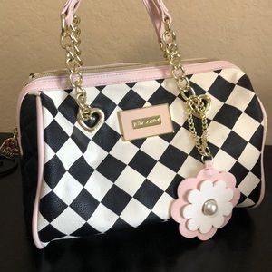 Black & White Checkered Shoulder Bag